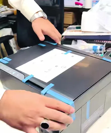 A new Epson EcoTank printer being unboxed at Printer Hut